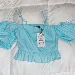 Zara Ruffle Top, Size Small, Brand New